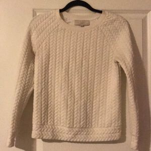 Ann Taylor LOFT textured sweater XSP cream color